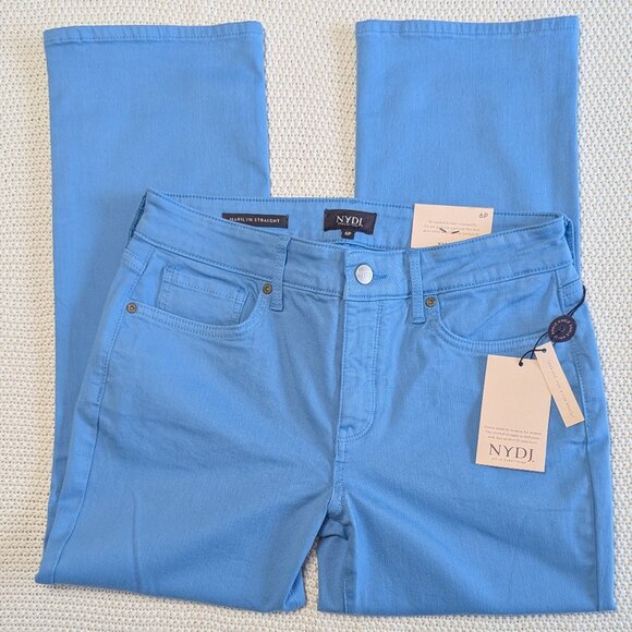NWT NYDJ Women's Marilyn Straight Jeans in Bluebell. Size 6P - Picture 1 of 6